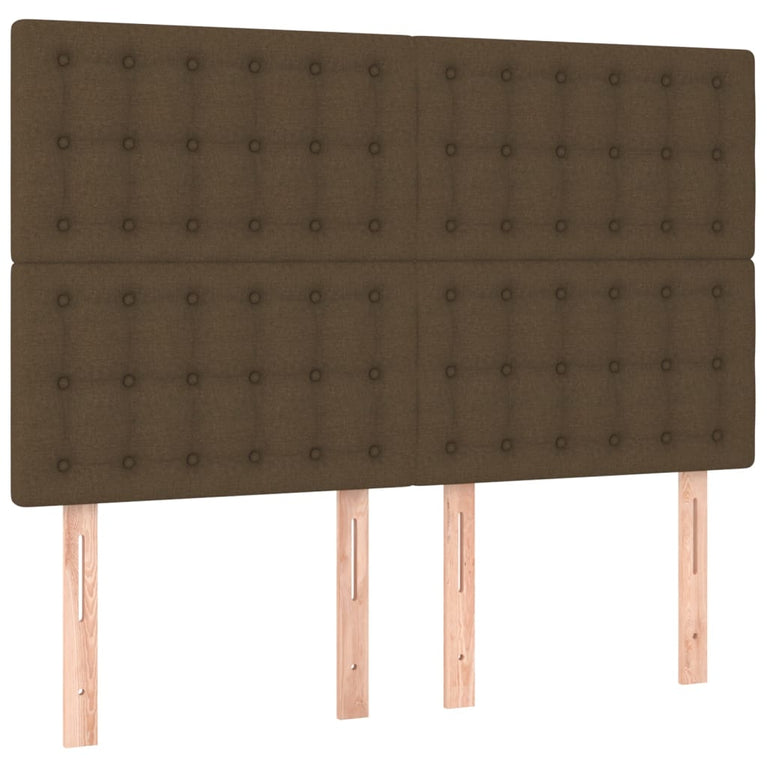 Boxspring met matras stof donkerbruin 140x190 cm