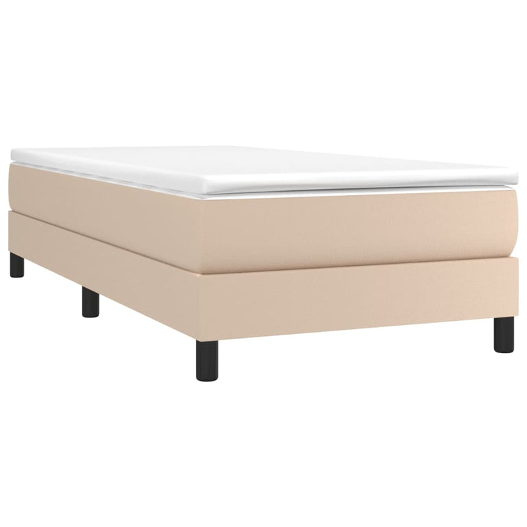 Boxspring met matras kunstleer cappuccinokleurig 90x190 cm