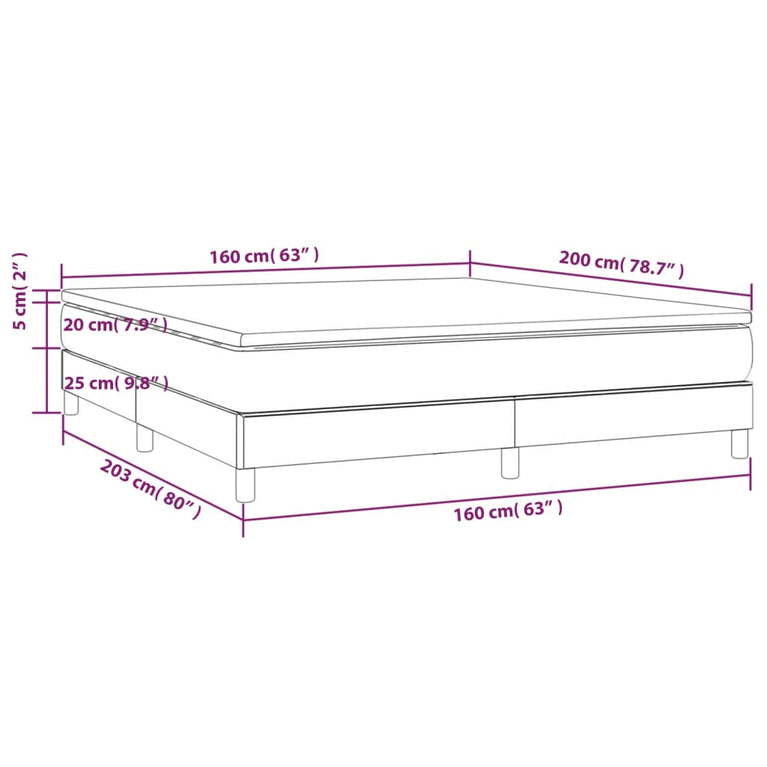 Boxspring met matras kunstleer cappuccinokleurig 160x200 cm