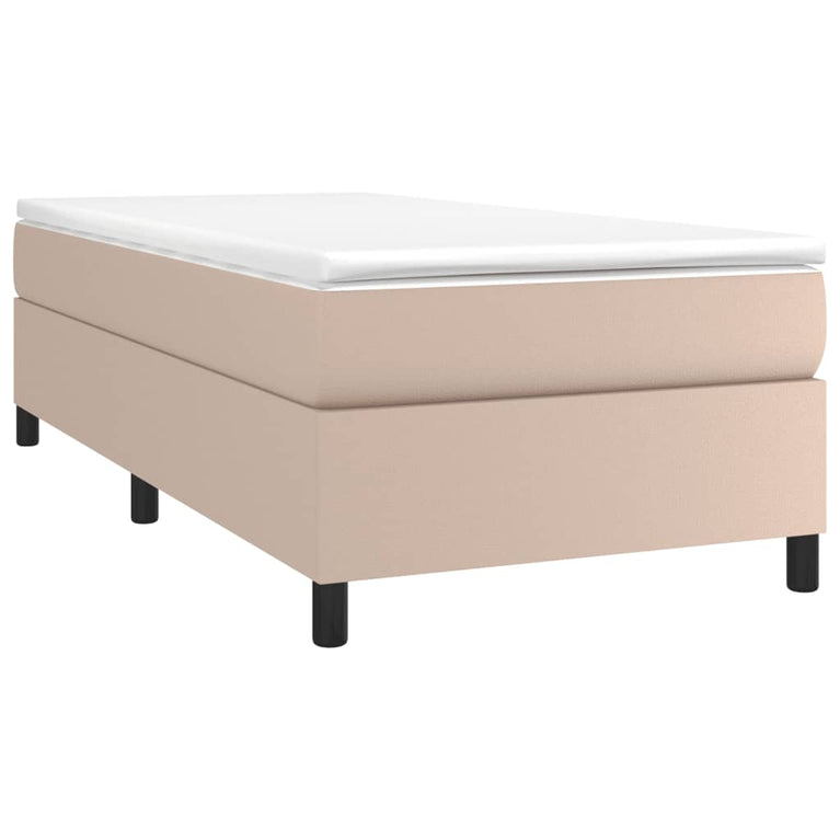 Boxspring met matras kunstleer cappuccinokleurig 90x190 cm