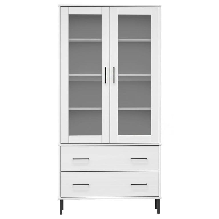 Boekenkast met metalen poten OSLO 85x35x172,5 cm hout wit