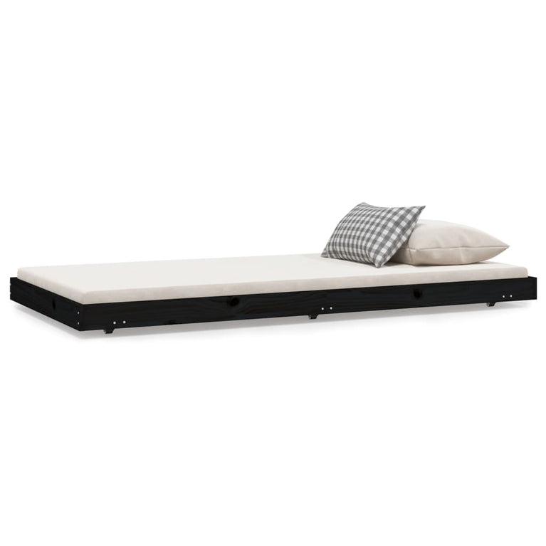 Bedframe 90x190 cm massief grenenhout zwart