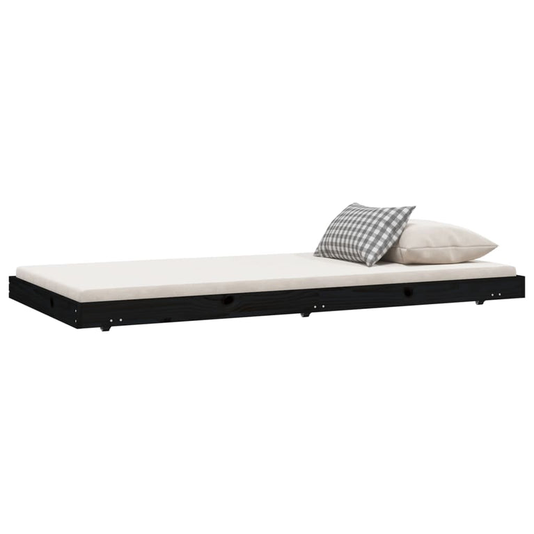 Bedframe 90x190 cm massief grenenhout zwart