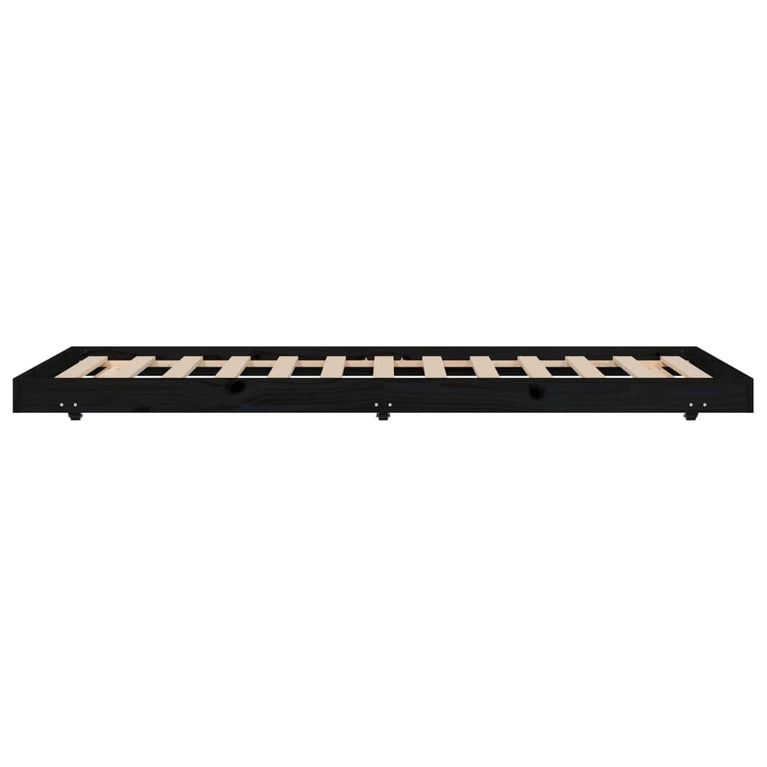 Bedframe 90x190 cm massief grenenhout zwart