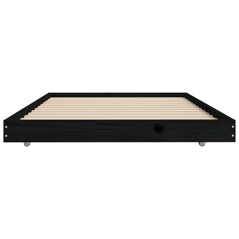 Bedframe 90x190 cm massief grenenhout zwart