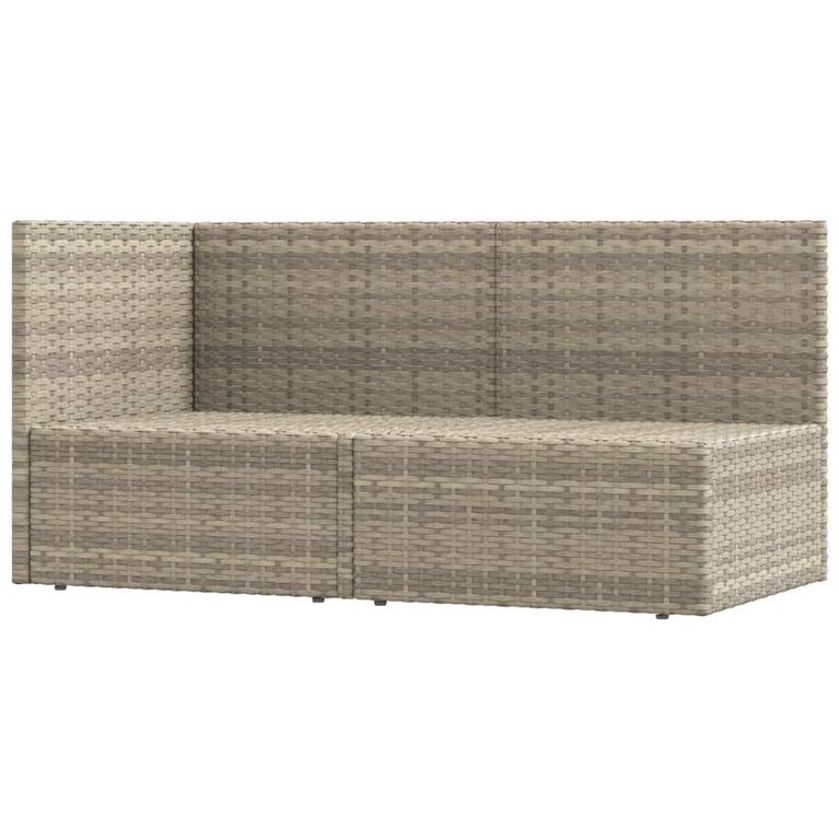 2-delige Loungeset met kussens poly rattan grijs