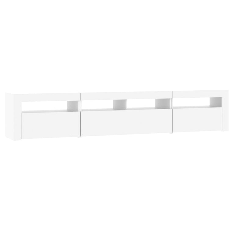 Tv-meubel met LED-verlichting 210x35x40 cm wit
