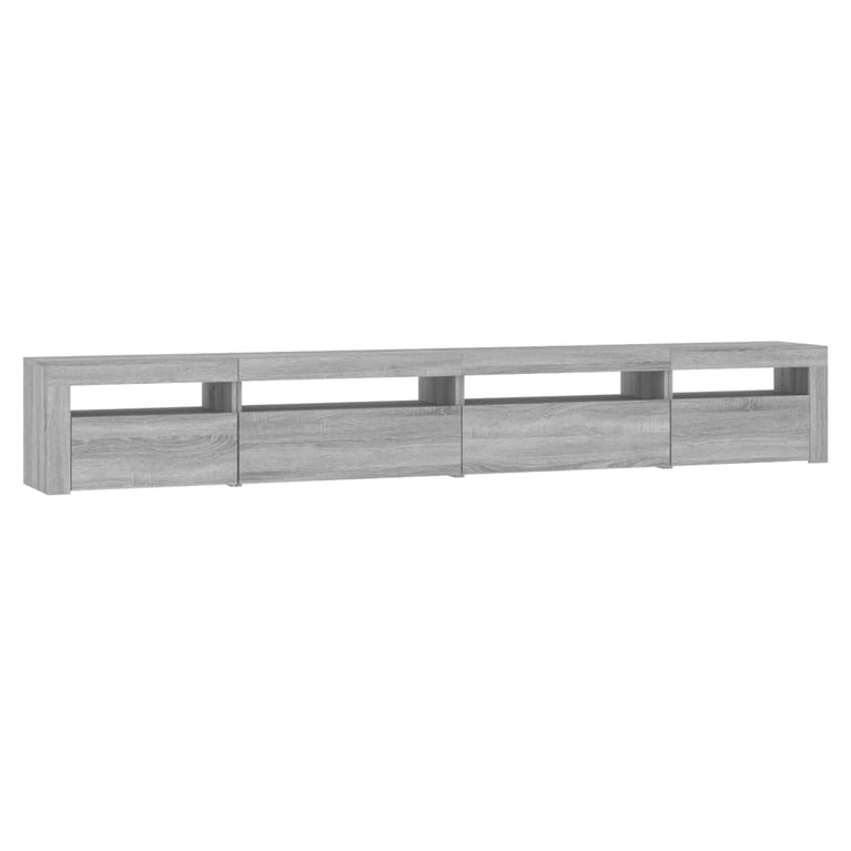 Tv-meubel met LED-verlichting 270x35x40 cm grijs sonoma eiken