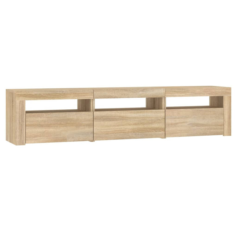 Tv-meubel met LED-verlichting 180x35x40 cm sonoma eikenkleurig