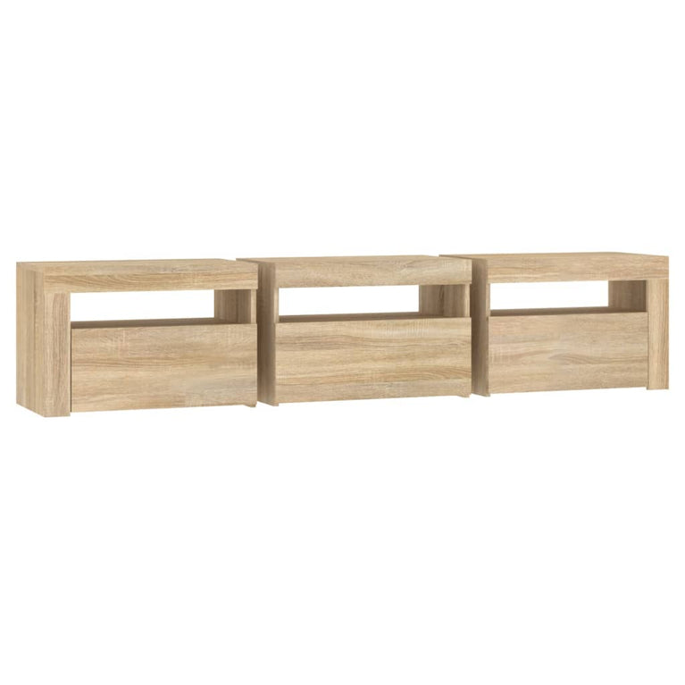 Tv-meubel met LED-verlichting 180x35x40 cm sonoma eikenkleurig