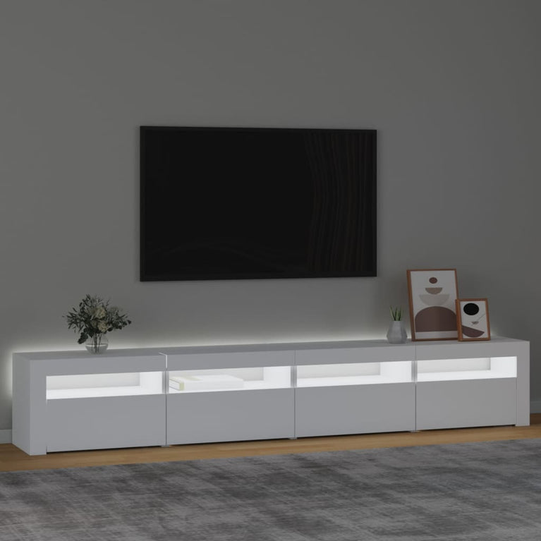 Tv-meubel met LED-verlichting 240x35x40 cm wit