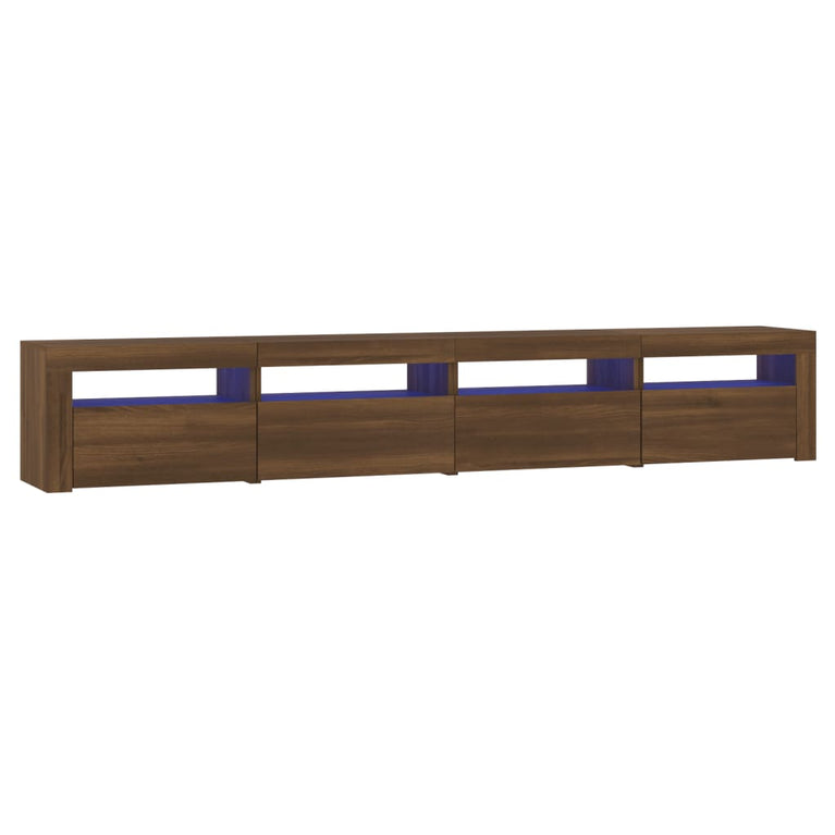 Tv-meubel met LED-verlichting 240x35x40 cm bruin eikenkleur