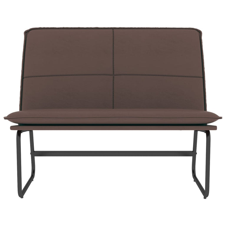 Bankje 100x75x76 cm kunstleer bruin