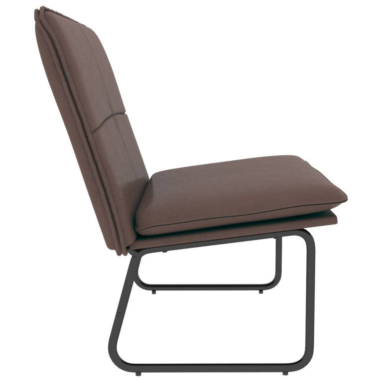 Bankje 100x75x76 cm kunstleer bruin