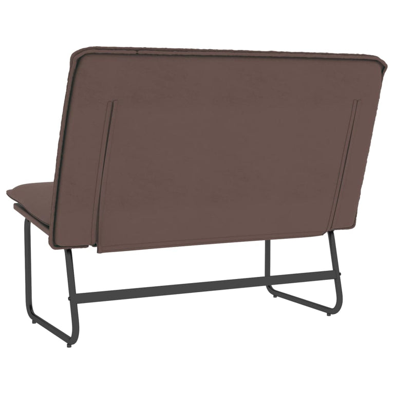 Bankje 100x75x76 cm kunstleer bruin