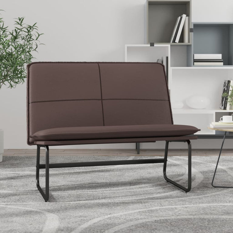 Bankje 100x75x76 cm kunstleer bruin