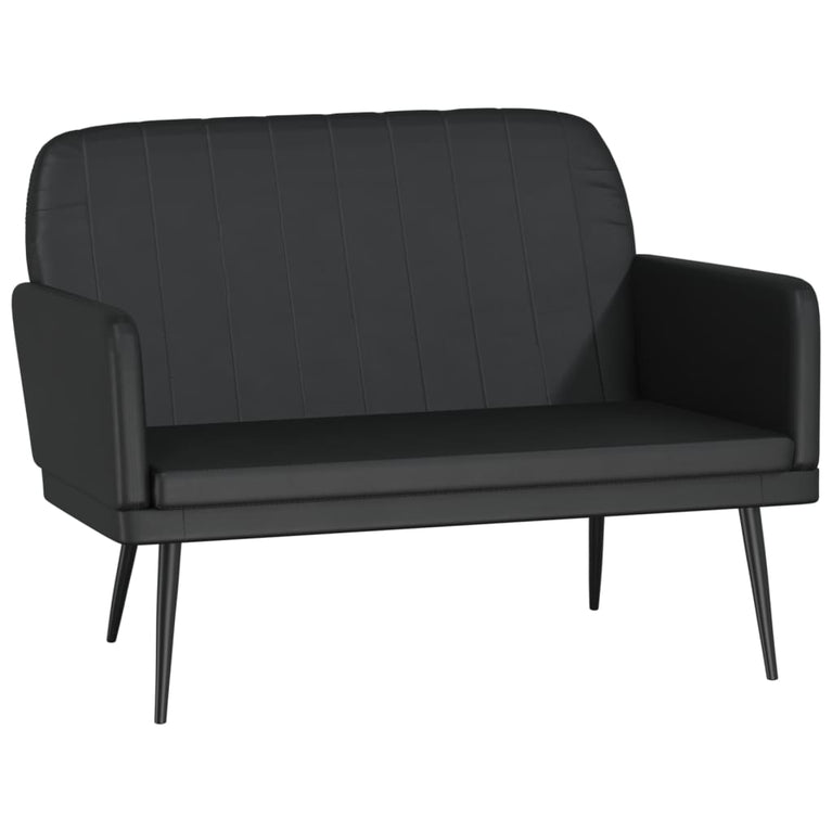 Bankje 107x80x81 cm kunstleer zwart