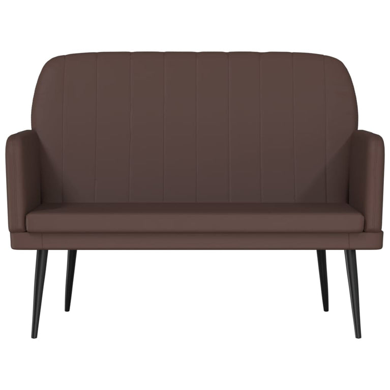 Bankje 107x80x81 cm kunstleer bruin