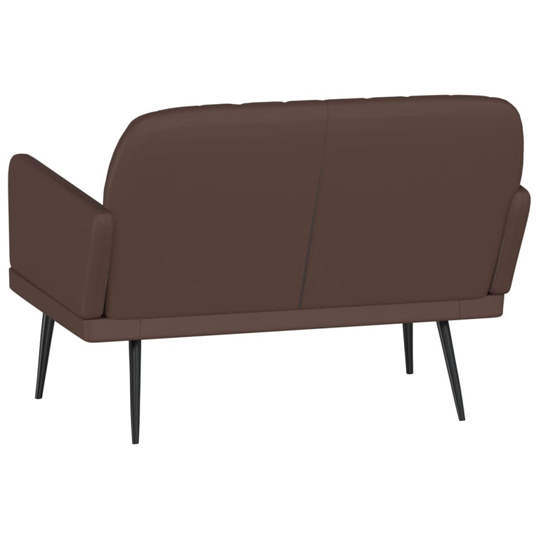 Bankje 107x80x81 cm kunstleer bruin