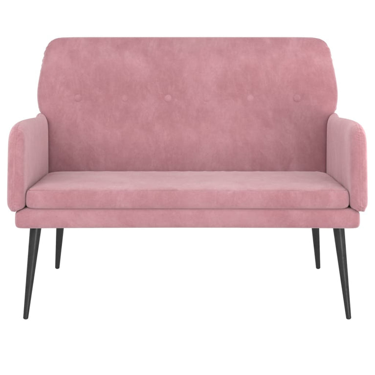 Bankje 108x79x79 cm fluweel roze