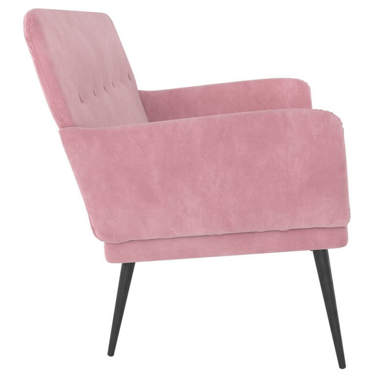 Bankje 108x79x79 cm fluweel roze