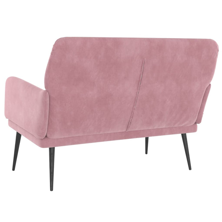 Bankje 108x79x79 cm fluweel roze