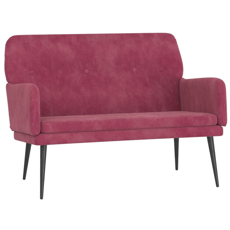 Bankje 108x79x79 cm fluweel wijnrood