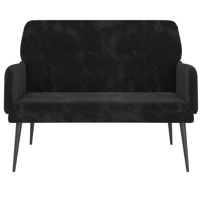 Bankje 108x79x79 cm fluweel zwart