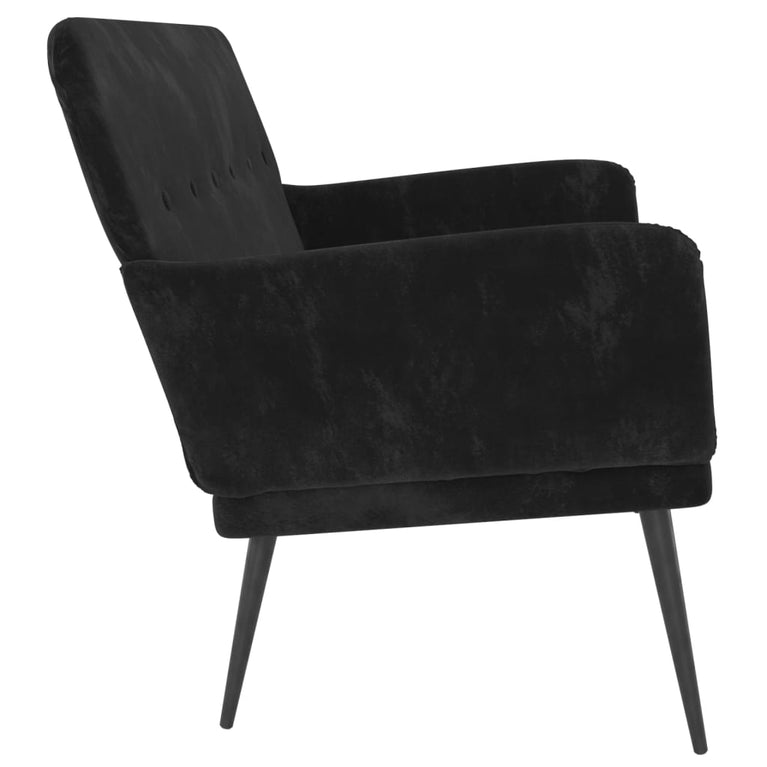 Bankje 108x79x79 cm fluweel zwart