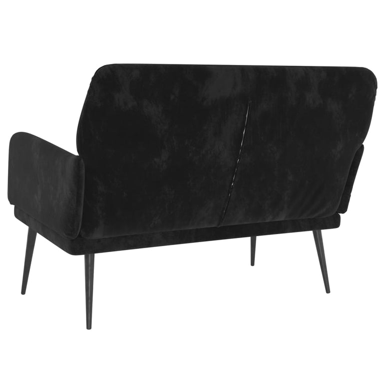 Bankje 108x79x79 cm fluweel zwart