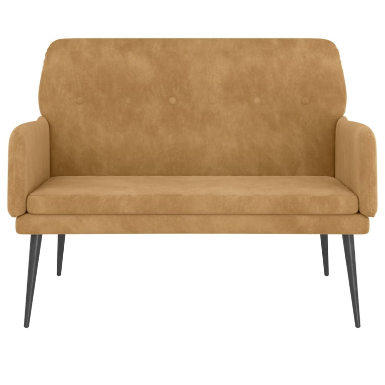 Bankje 108x79x79 cm fluweel bruin
