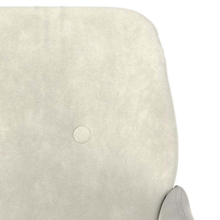 Bankje 108x79x79 cm fluweel crèmekleurig