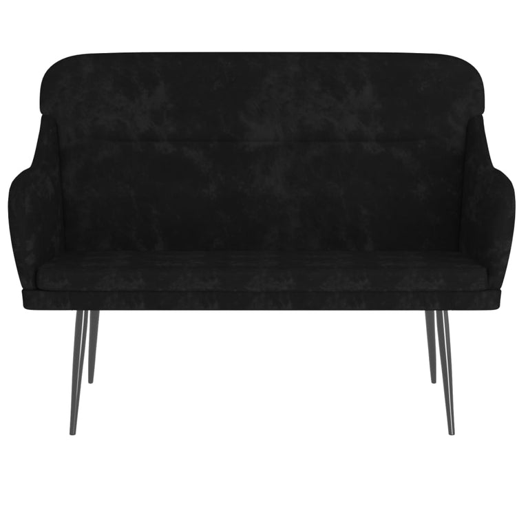 Bankje 110x76x80 cm fluweel zwart