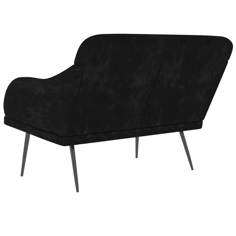 Bankje 110x76x80 cm fluweel zwart