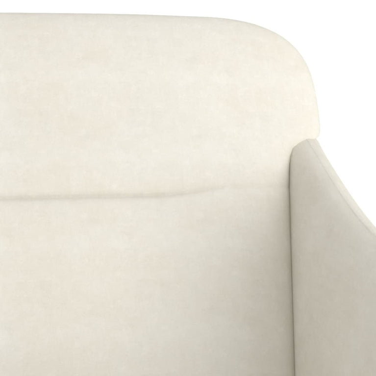 Bankje 110x76x80 cm fluweel crèmekleurig