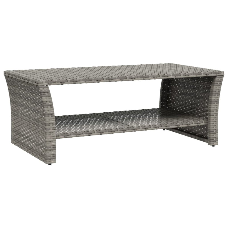 Salontafel 100x50x40 cm poly rattan grijs