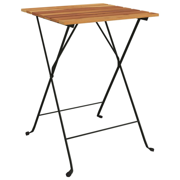 Bistrotafel inklapbaar 55x54x71 cm massief teakhout en staal