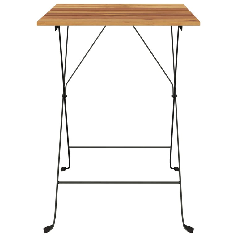 Bistrotafel inklapbaar 55x54x71 cm massief teakhout en staal