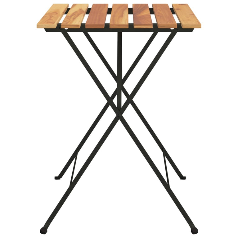 Bistrotafel inklapbaar 55x54x71 cm massief teakhout en staal