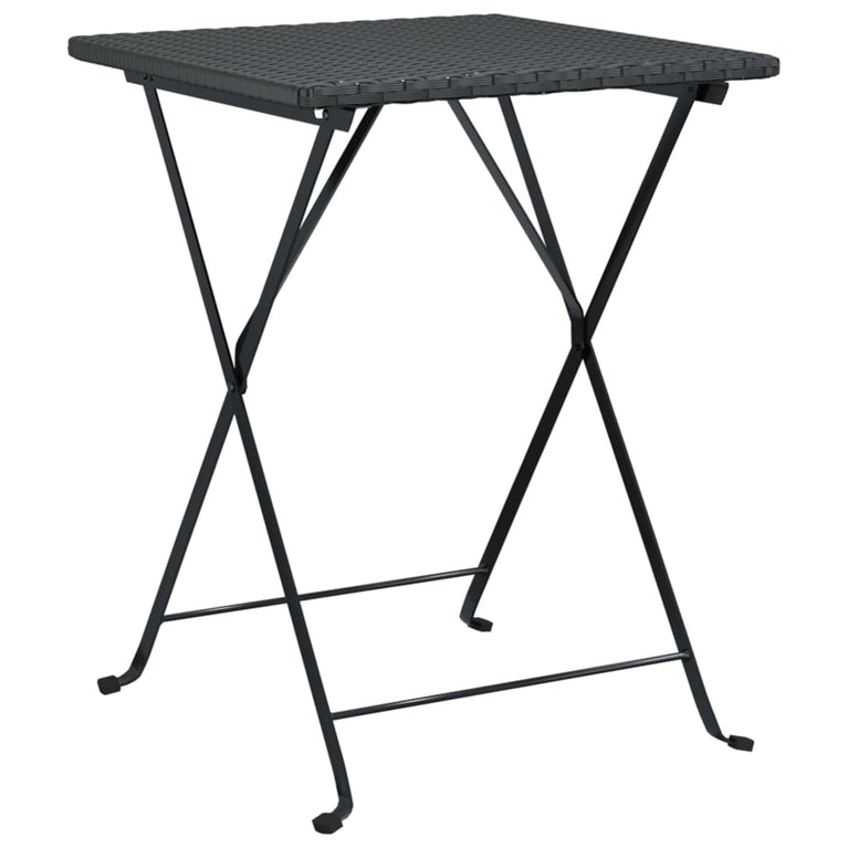 Bistrotafel inklapbaar 55x54x71 cm poly rattan zwart