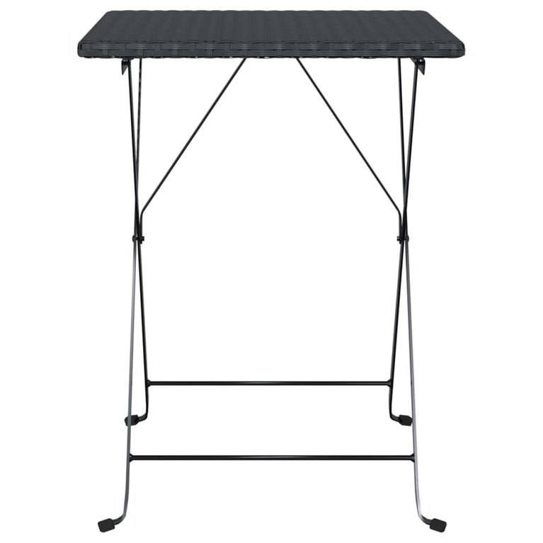 Bistrotafel inklapbaar 55x54x71 cm poly rattan zwart