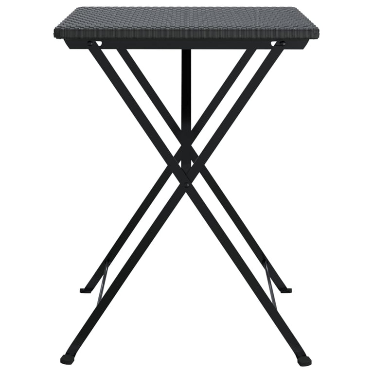Bistrotafel inklapbaar 55x54x71 cm poly rattan zwart