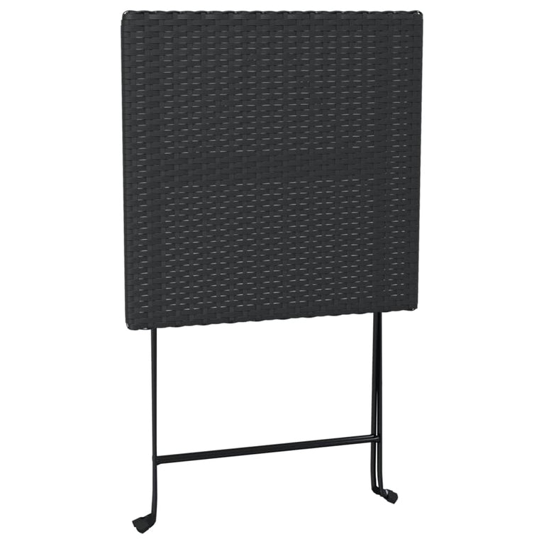 Bistrotafel inklapbaar 55x54x71 cm poly rattan zwart