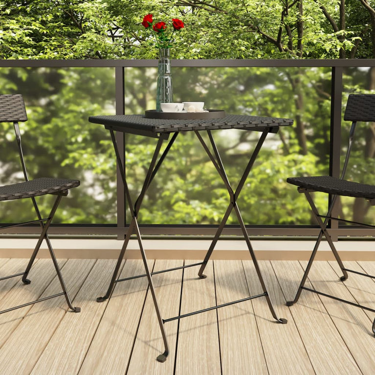 Bistrotafel inklapbaar 55x54x71 cm poly rattan zwart