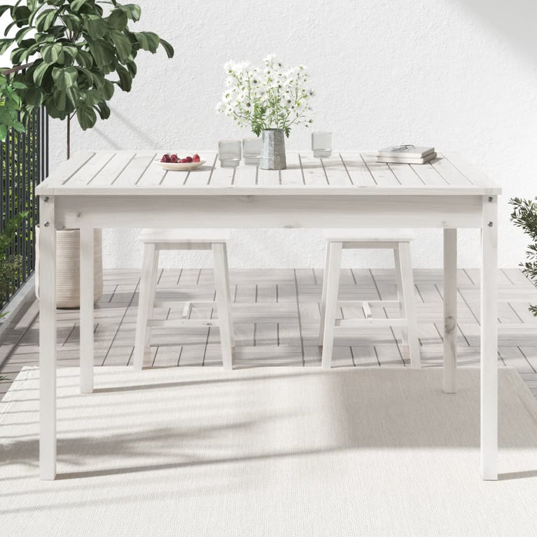 Tuintafel 121x82,5x76 cm massief grenenhout wit