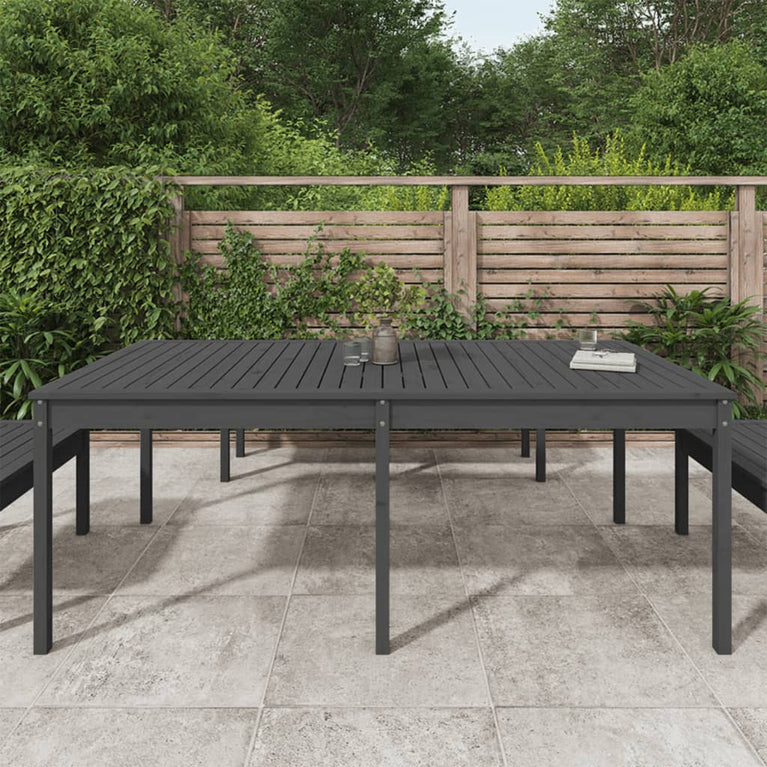 Tuintafel 203,5x100x76 cm massief grenenhout grijs