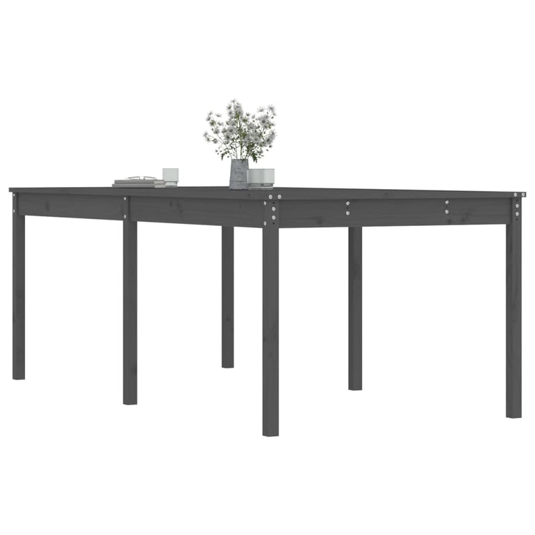 Tuintafel 203,5x100x76 cm massief grenenhout grijs