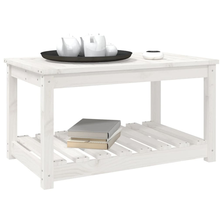 Tuintafel 82,5x50,5x45 cm massief grenenhout wit