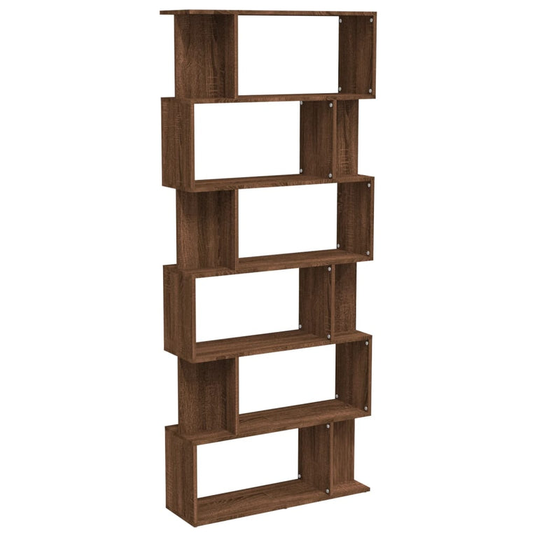 Boekenkast/kamerscherm 80x24x192 cm bewerkt hout bruineiken