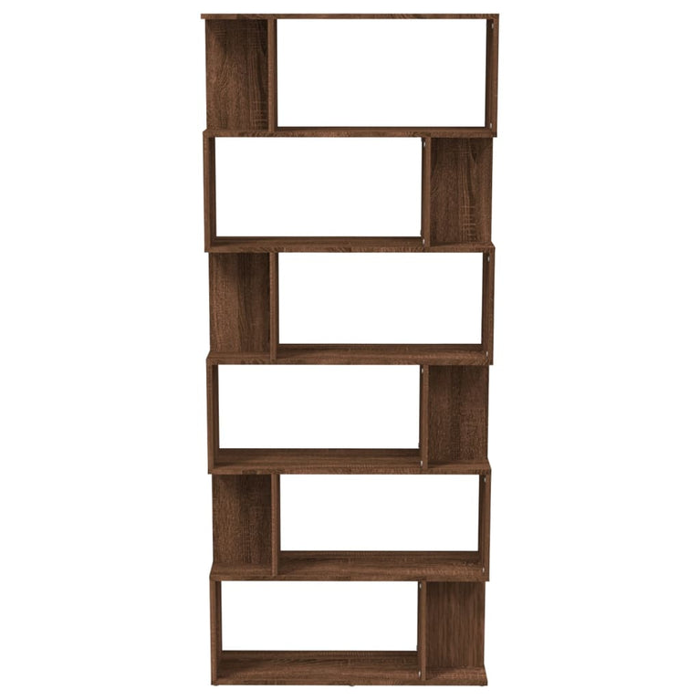 Boekenkast/kamerscherm 80x24x192 cm bewerkt hout bruineiken